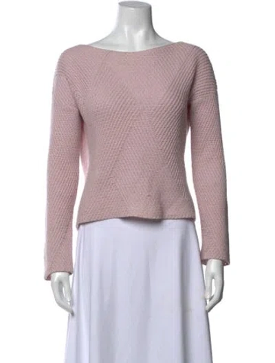 Pre-owned Les Copains Cashmere Bateau Neckline Sweater In Pink
