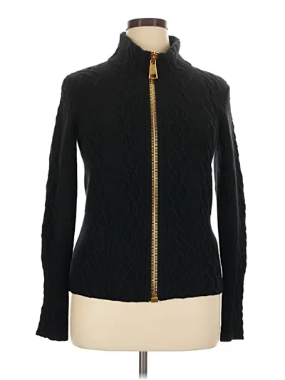 Pre-owned Les Copains Cashmere Cardigan Sweater In Black