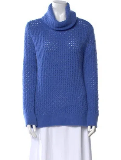 Pre-owned Les Copains Cashmere Cowl Neck Sweater In Blue