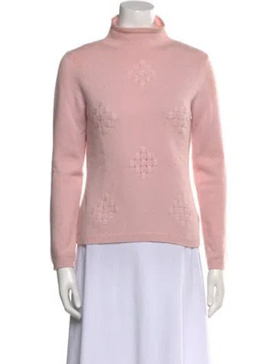 Pre-owned Les Copains Cashmere Turtleneck Sweater In Pink