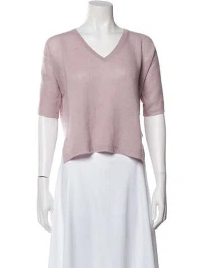 Pre-owned Les Copains Cashmere V-neck Sweater In Purple