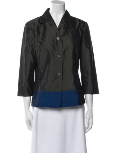 Pre-owned Les Copains Colorblock Pattern Blazer In Brown