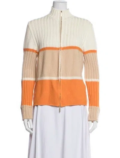 Pre-owned Les Copains Colorblock Pattern Jacket In Orange
