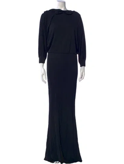 Pre-owned Les Copains Cowl Neck Long Dress In Blue