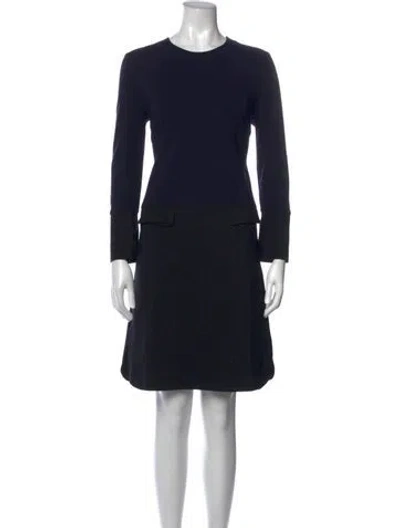 Pre-owned Les Copains Crew Neck Knee-length Dress In Black