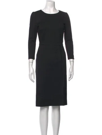 Pre-owned Les Copains Crew Neck Knee-length Dress In Black
