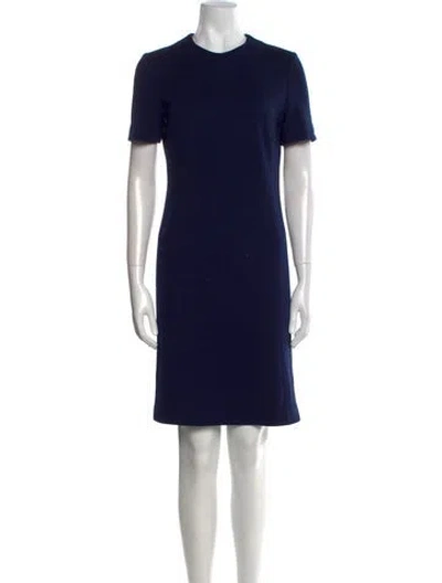 Pre-owned Les Copains Crew Neck Knee-length Dress In Blue