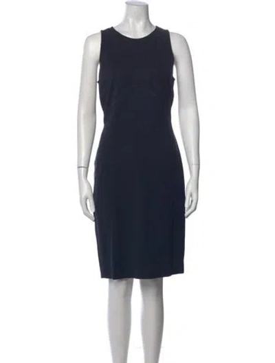 Pre-owned Les Copains Crew Neck Knee-length Dress In Blue