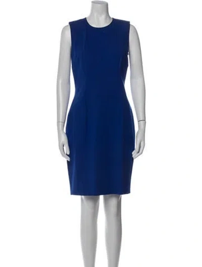 Pre-owned Les Copains Crew Neck Knee-length Dress In Blue