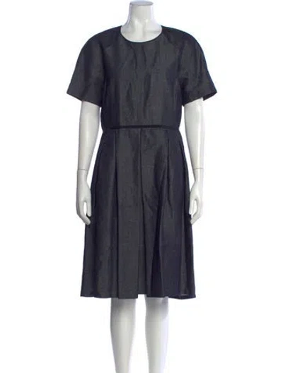 Pre-owned Les Copains Crew Neck Knee-length Dress In Blue
