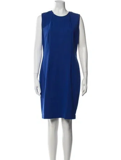 Pre-owned Les Copains Crew Neck Knee-length Dress In Blue