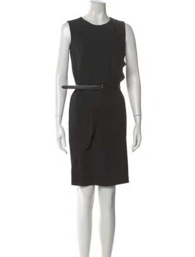 Pre-owned Les Copains Crew Neck Knee-length Dress In Brown