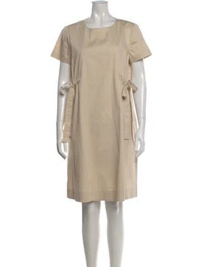 Pre-owned Les Copains Crew Neck Knee-length Dress In Brown