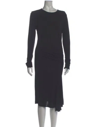 Pre-owned Les Copains Crew Neck Midi Length Dress In Gray