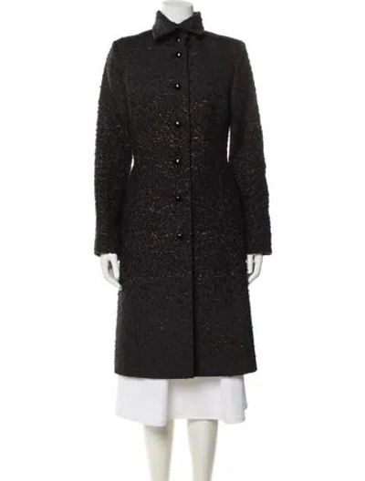 Pre-owned Les Copains Escorial Wool Coat In Black