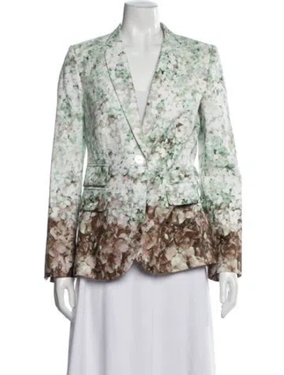 Pre-owned Les Copains Floral Print Blazer In Green
