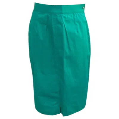 Pre-owned Les Copains Gonna Midi  Verde Vintage Nuova Con Cartellino In Blue