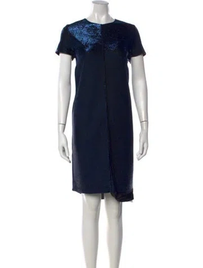 Pre-owned Les Copains Graphic Print Knee-length Dress In Blue