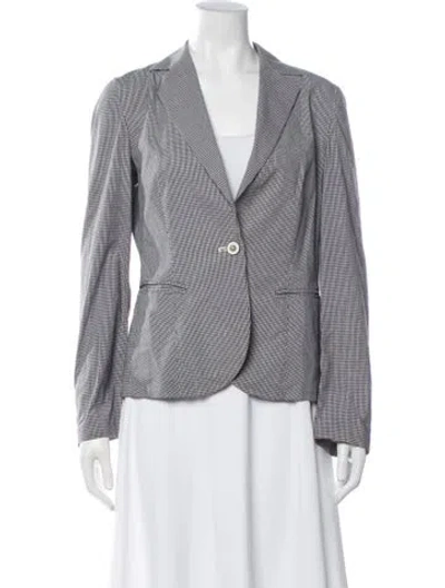 Pre-owned Les Copains Houndstooth Print Blazer In Black