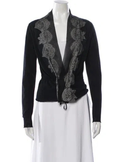 Pre-owned Les Copains Lace Pattern Jacket In Black