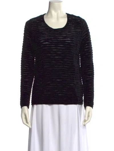 Pre-owned Les Copains Lambswool Striped Sweater In Black