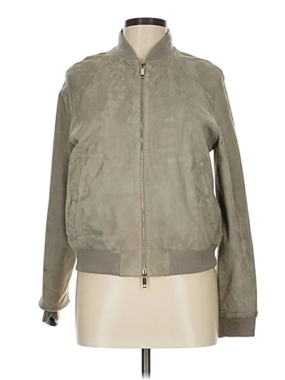 Pre-owned Les Copains Leather Jacket In Gray