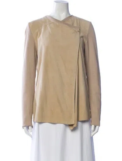 Pre-owned Les Copains Leather Jacket In Neutral