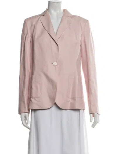 Pre-owned Les Copains Linen Blazer In Pink