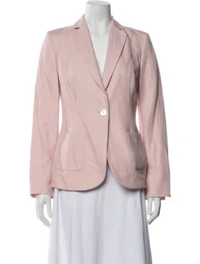 Pre-owned Les Copains Linen Blazer In Pink