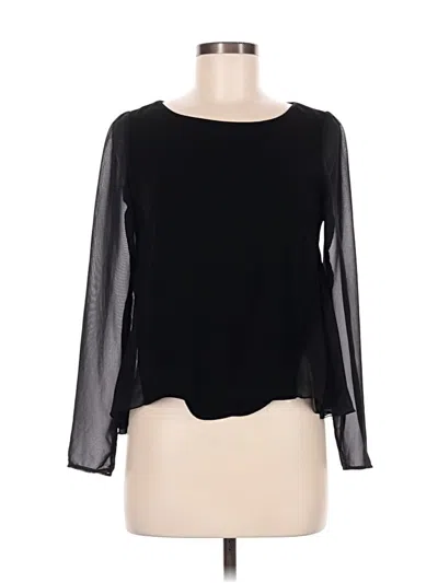 Pre-owned Les Copains Long Sleeve Blouse In Black