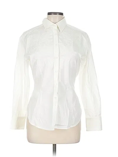 Pre-owned Les Copains Long Sleeve Blouse In White
