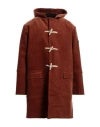 Les Copains Man Coat Rust Size 40 Cotton, Elastane In Red