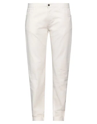 LES COPAINS LES COPAINS MAN PANTS IVORY SIZE 36 COTTON, ELASTANE
