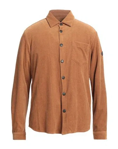 Les Copains Man Shirt Camel Size 40 Cotton In Beige