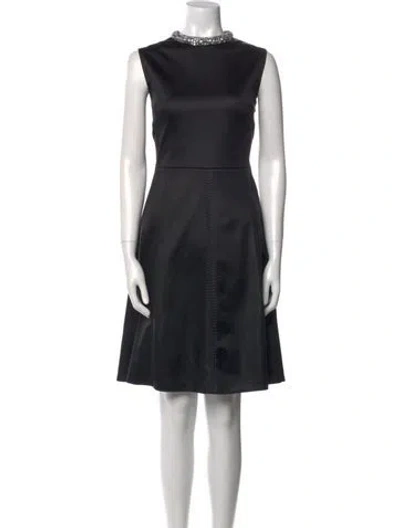 Pre-owned Les Copains Mock Neck Knee-length Dress In Black
