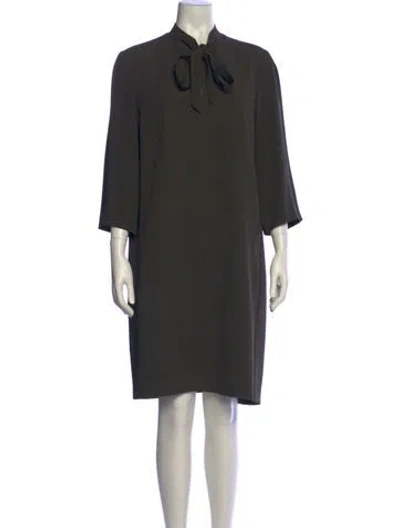 Pre-owned Les Copains Mock Neck Knee-length Dress In Gray