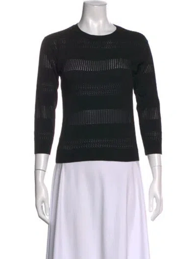Pre-owned Les Copains Patterned Crew Neck Sweater In Black