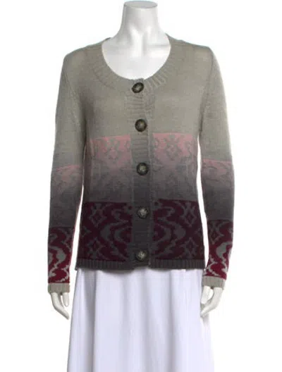Pre-owned Les Copains Patterned Crew Neck Sweater In Grey