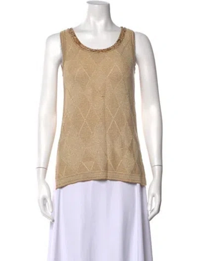 Pre-owned Les Copains Patterned Crew Neck Sweater In Neutrals