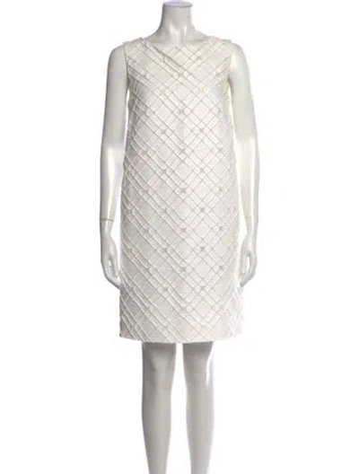 Pre-owned Les Copains Patterned Knee-length Dress In White