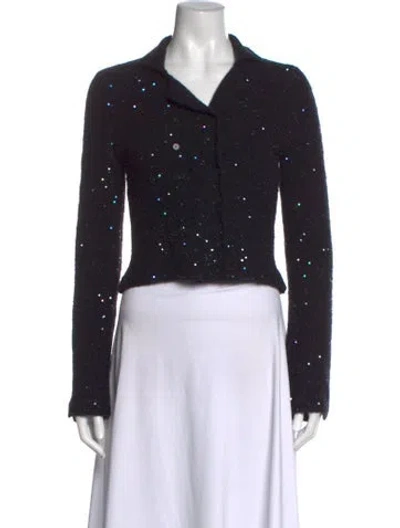 Pre-owned Les Copains Patterned Sweater In Black