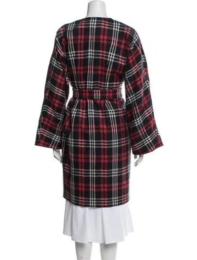 Pre-owned Les Copains Plaid Print Coat In Multicolor