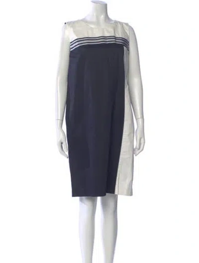 Pre-owned Les Copains Scoop Neck Knee-length Dress In Blue