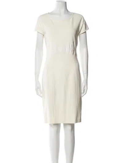 Pre-owned Les Copains Scoop Neck Knee-length Dress In White
