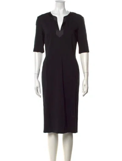 Pre-owned Les Copains Silk Knee-length Dress In Black