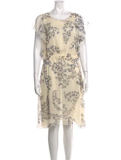 Pre-owned Les Copains Silk Knee-length Dress W/ Tags In Neutral