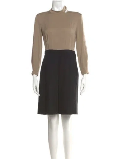 Pre-owned Les Copains Silk Mini Dress In Black