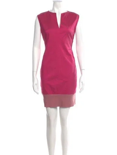 Pre-owned Les Copains Silk Mini Dress In Pink