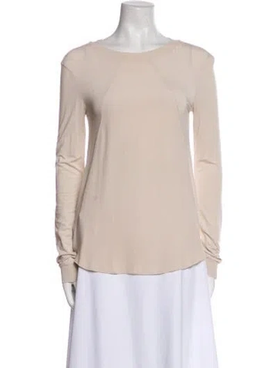 Pre-owned Les Copains Silk Scoop Neck Sweater In Neutral