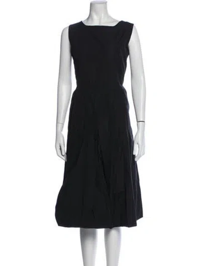 Pre-owned Les Copains Square Neckline Midi Length Dress In Black/blue
